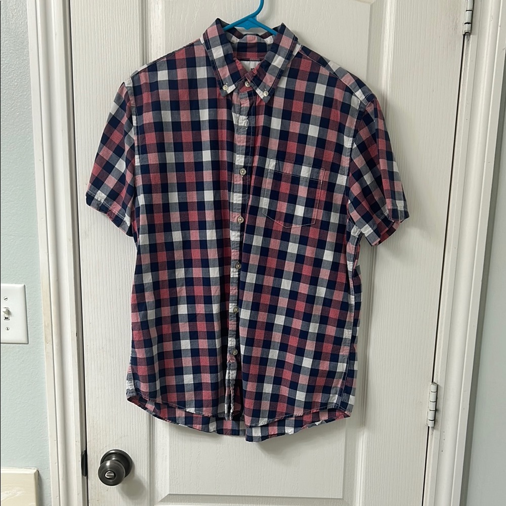 Sonoma Blue and Pink Casual Button Down Shirt